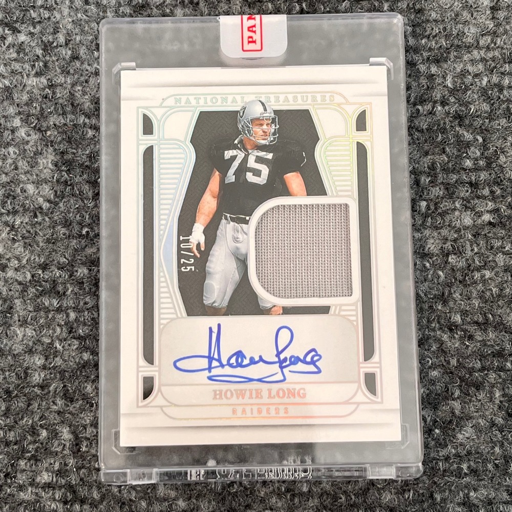 2024 Panini National Treasures Howie Long Auto Patch Card 10/25 Raiders MT-HLG